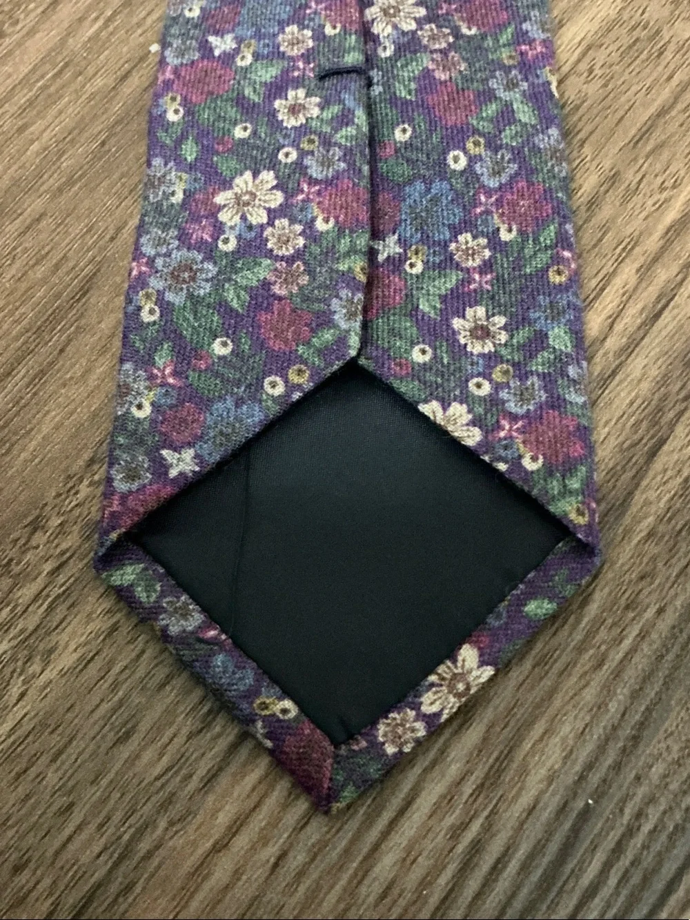 J. Crew Purple Floral Tie with Green Accents